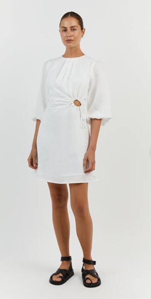 a-line plunge neck long sleeve mini dress Lunara Long Sleeve Mini Dress Black main image 1