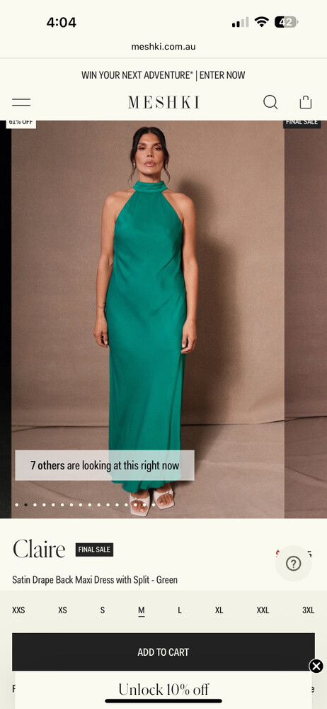 Meshki - Meshki Claire Satin Drape Dress With Split on Designer Wardrobe