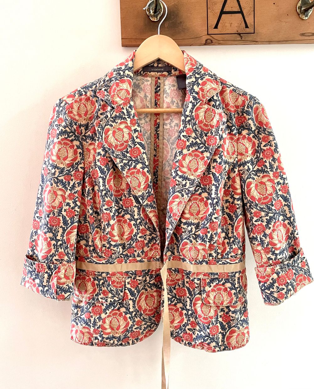 Spring Floral Canvas Blazer