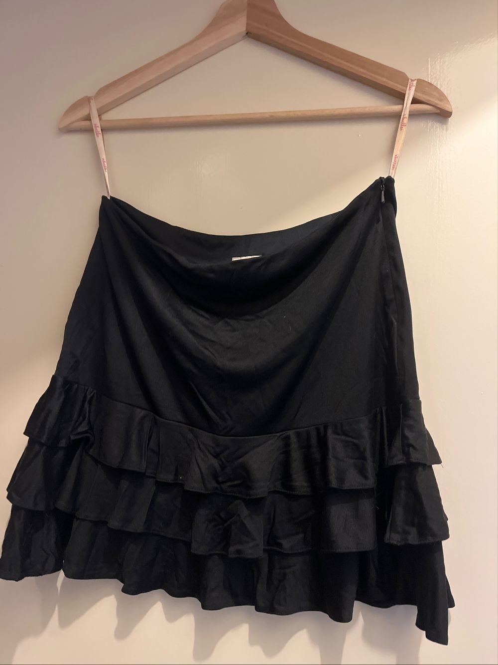 Whistles Black Silk Mini Skirt With Ruffles