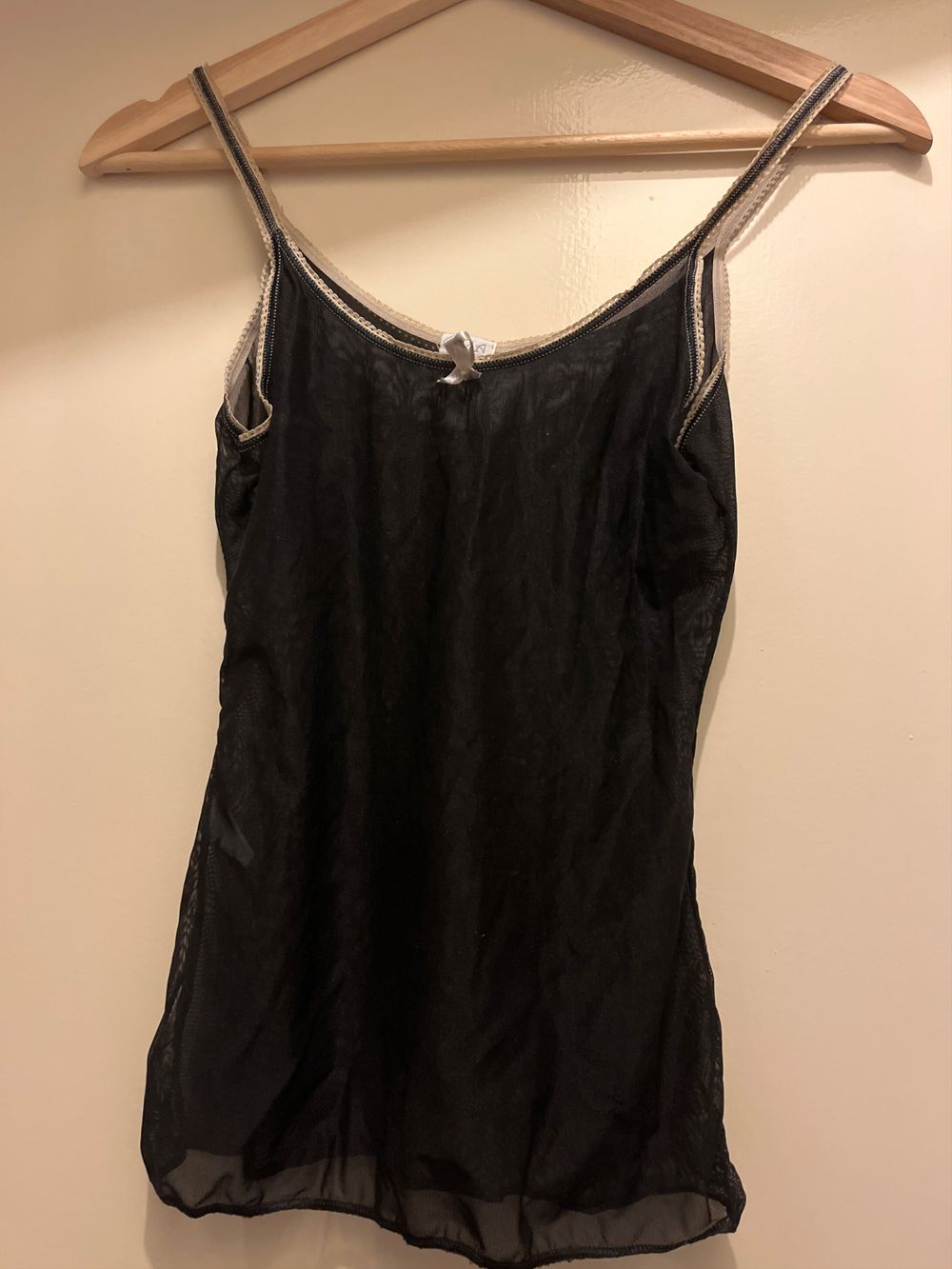 Myla Sheer Black Vest  With Cream Trim