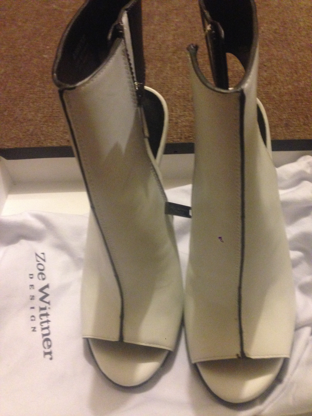 Wittner white/black Trim Givenchy/nappa high heel leather boots