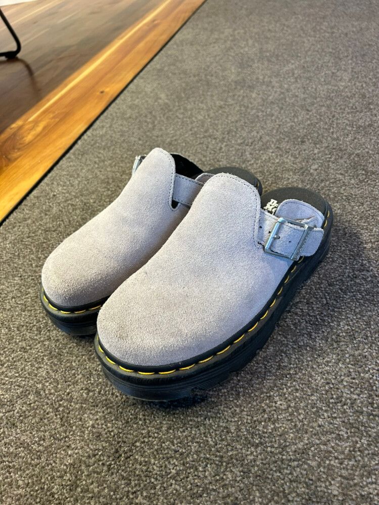 Dr. Martens Grey Suede Zebzag Mule