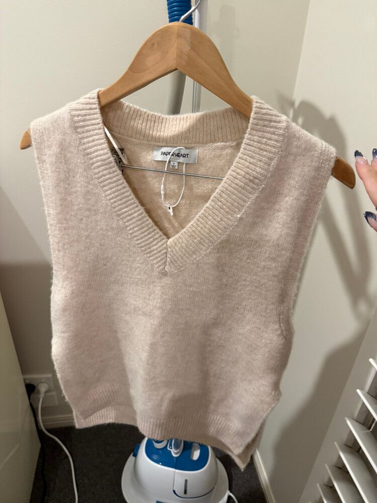 paper heart knit vest
