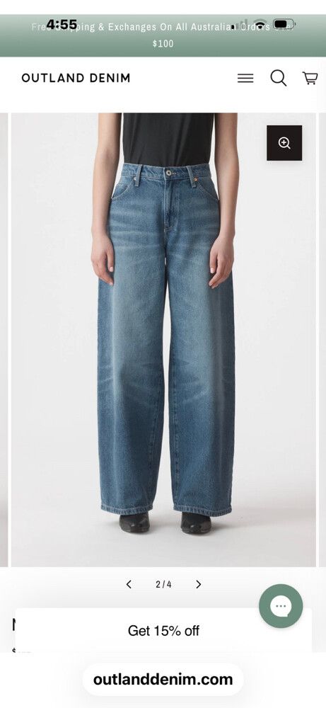 Outland denim Claudia wide leg jeans