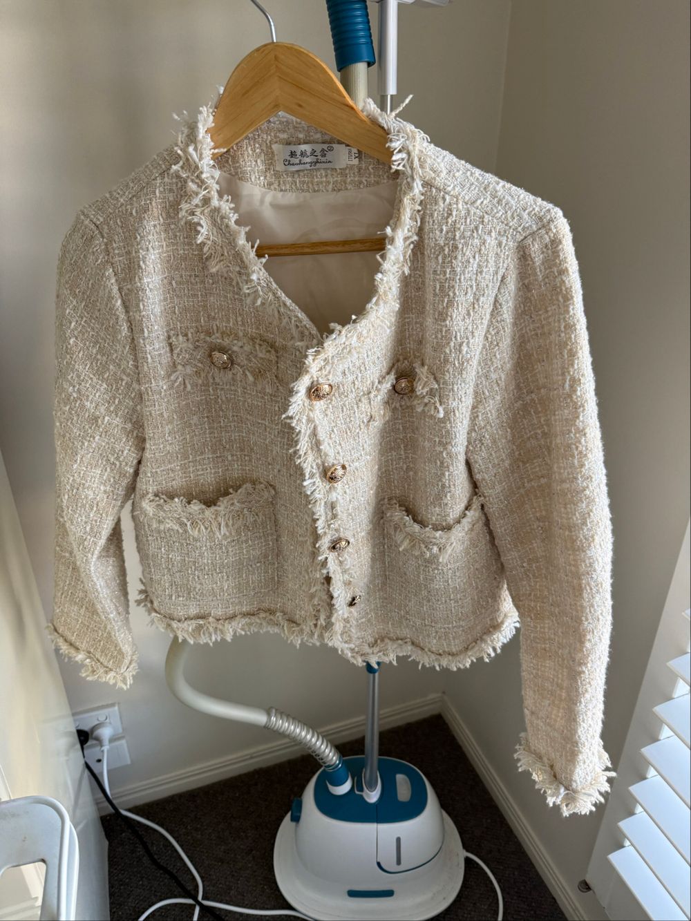 Chaohangzhixin Cream Tweed Jacket