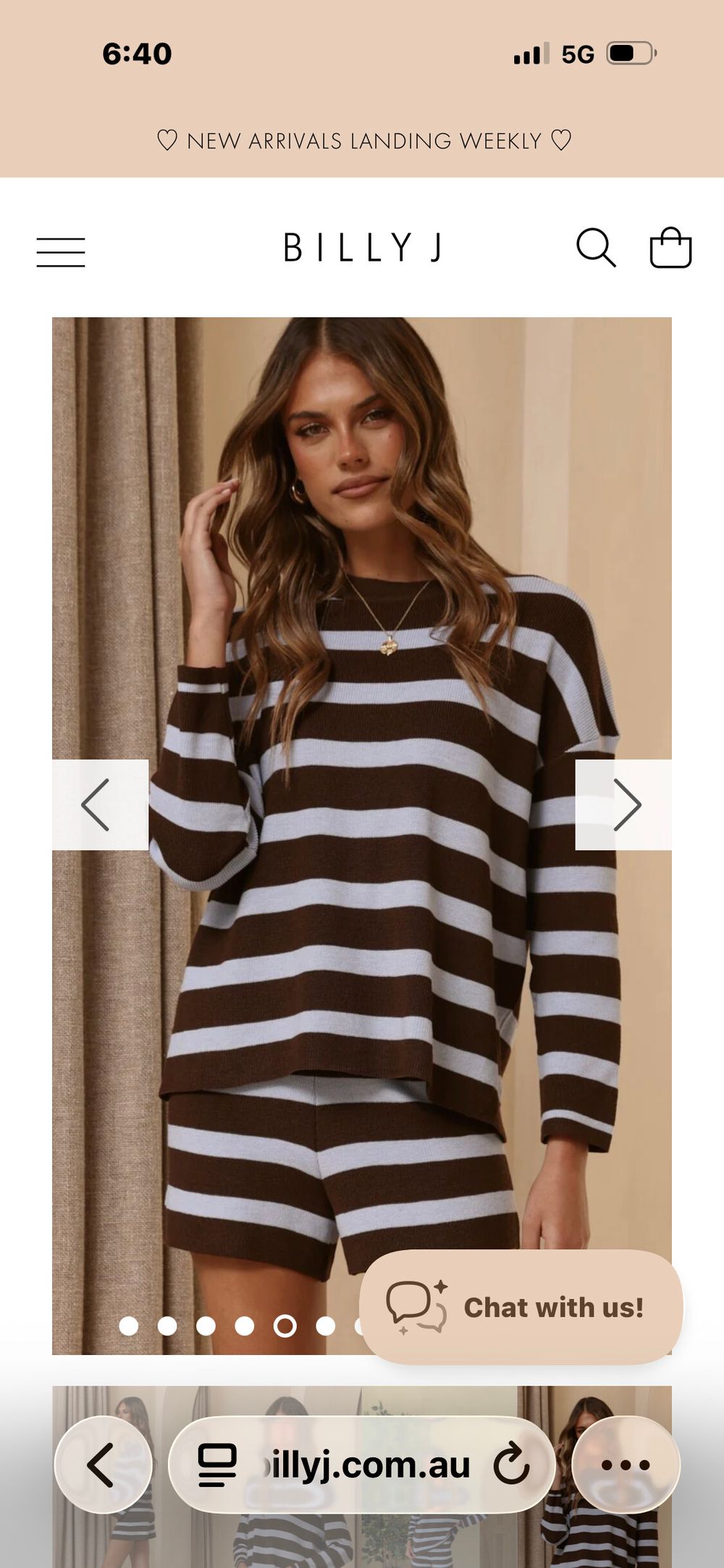 Billy J Brown and White Striped Knit Set