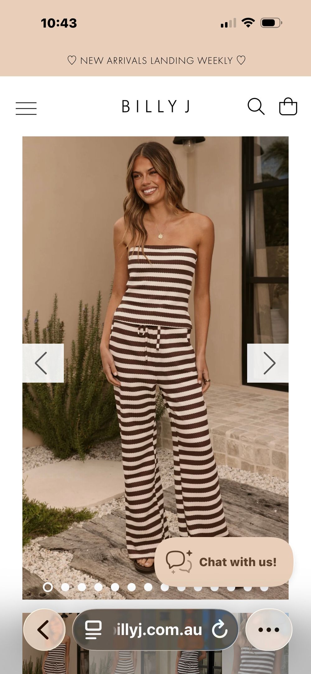 Billy J Brown and White Striped Knit Set