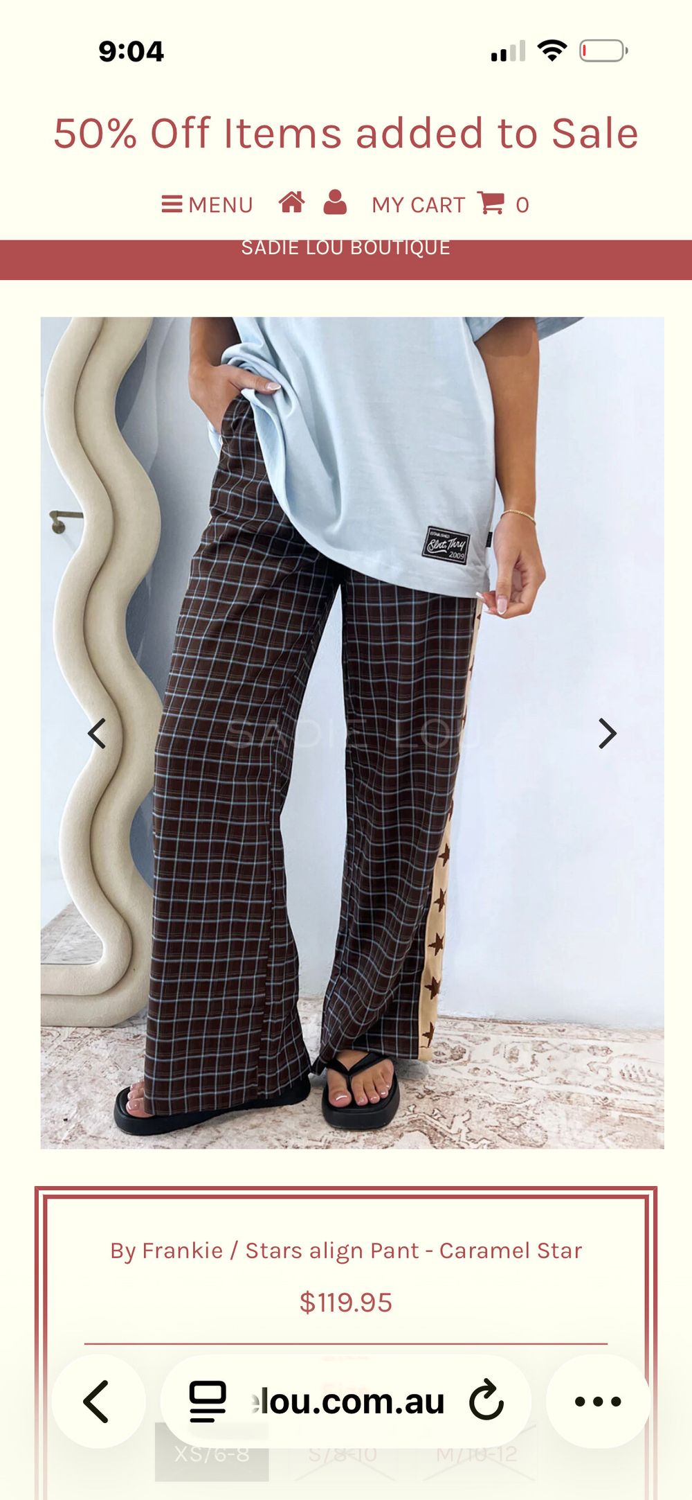 by Frankie check pants