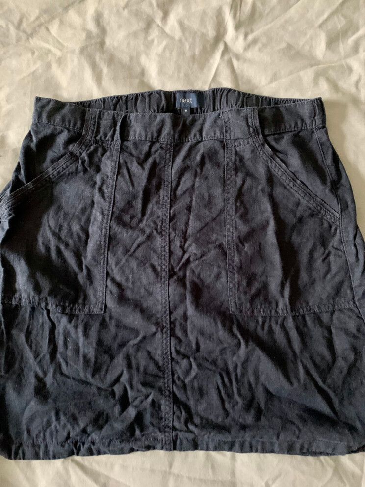 Linen Skirt Dark Blue