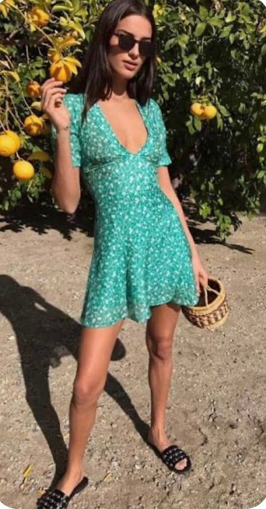realisation par green mini dress Green Mini Cindy Dress Realisation Par by Realisation Par