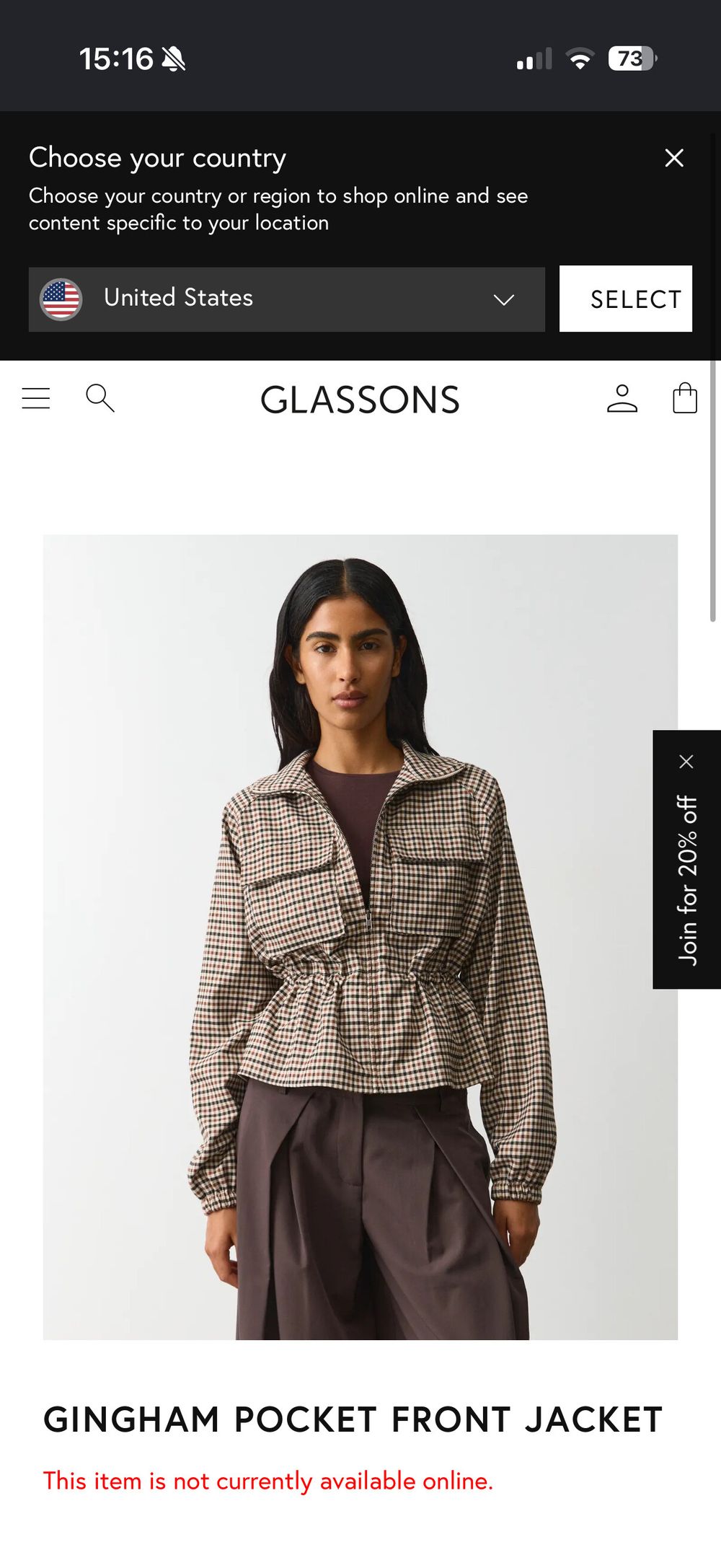 Glassons Gingham Pocket Front Jacket