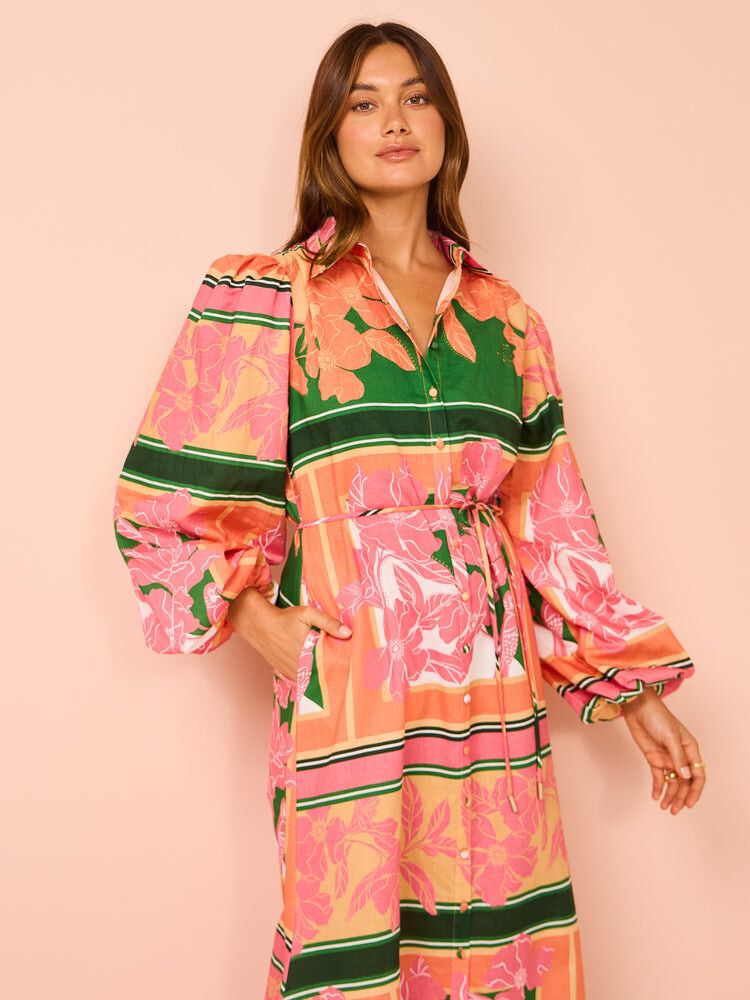 By Nicola Sail Away Maxi Linen Dress