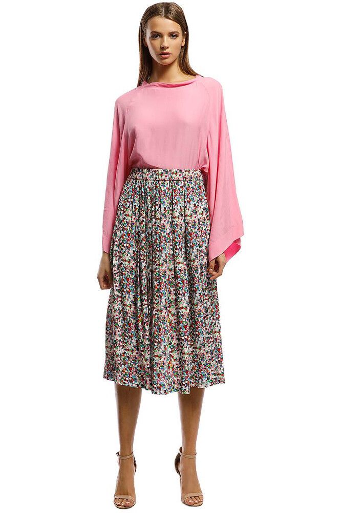 Gorman Razzle Dazzle Flowy Floral Midi Multicolour A Line Skirt AU 14 US 10