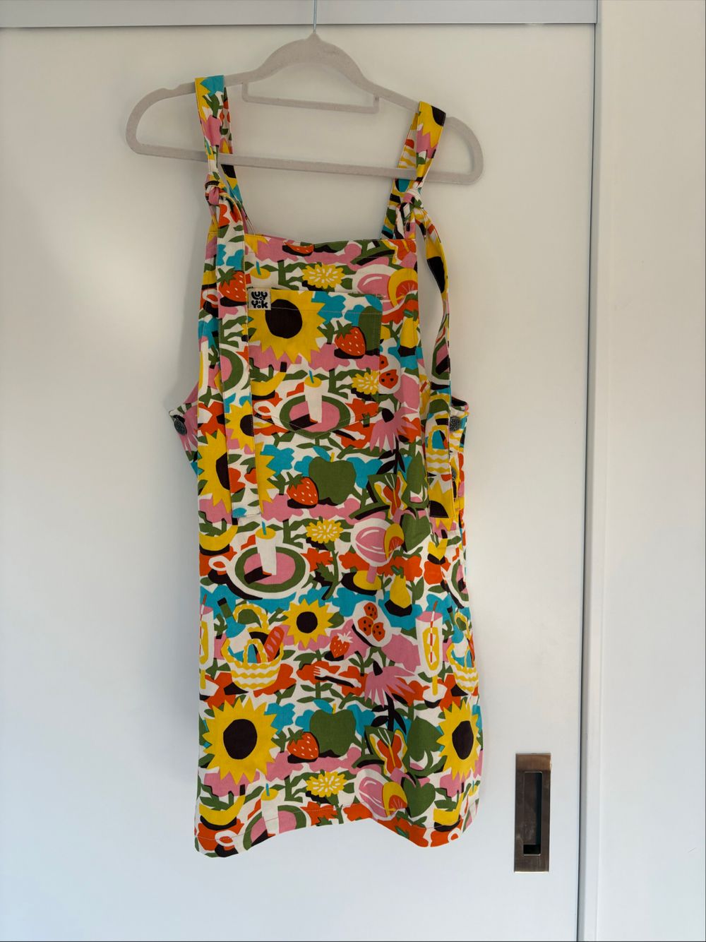 Lucy & Yak Multicolour Happy Fruit Print Dungaree Dress