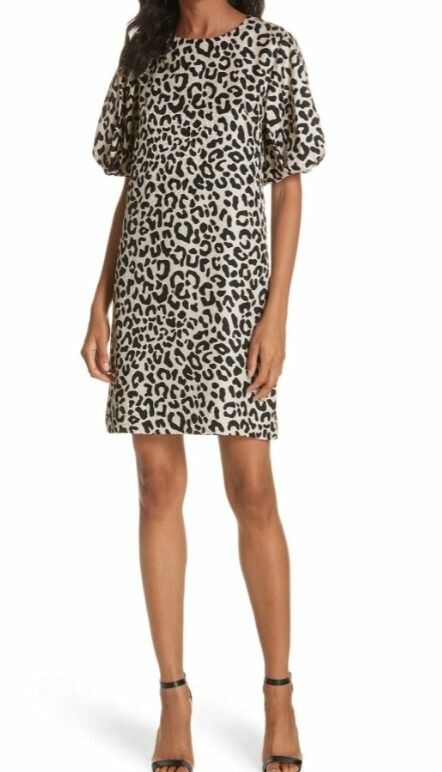 CHARLIE BROWN LEOPARD PRINT WITH POCKET DRESS WOMEN NZ 10 S