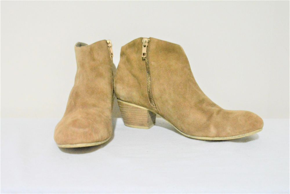 ISABELLA ANSELMI PURE SUEDE LEATHER ANKLE BOOTS WOODEN HEELS WOMEN 8 GOOD CONDITION