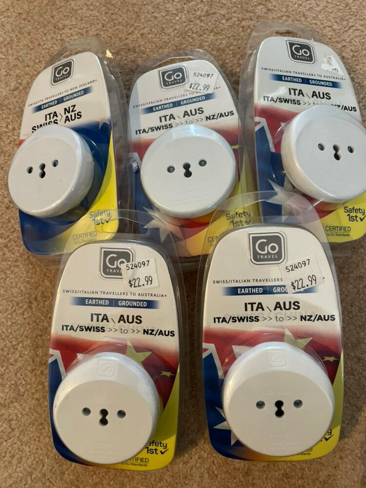 Travel Adaptor Swiss ITA to NZ AUS Brand New  RRP $22.99 each
