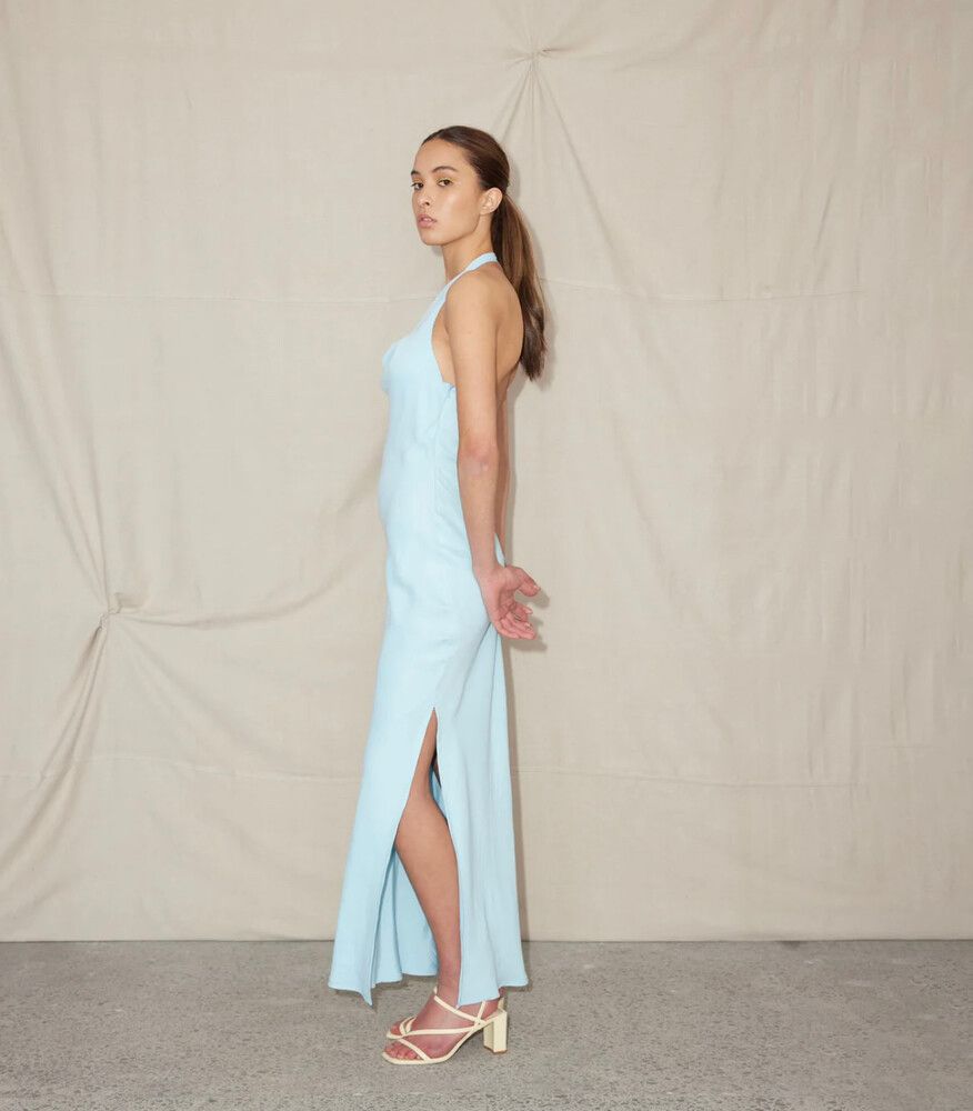 Liam - Ruby NZ/Liam Benten Halter Dress Dolly Blue on Designer Wardrobe