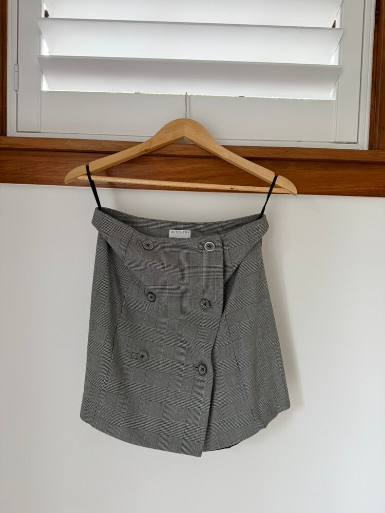 Witchery Grey Checked Skirt