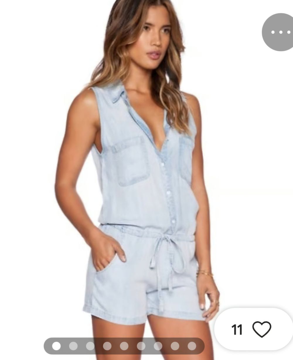 Jumpsuit, shorts/sleeveless, Chambray