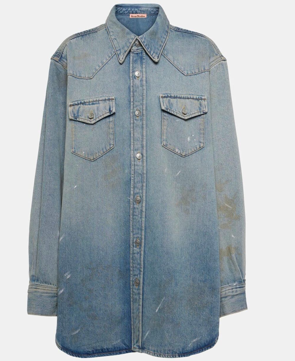 Acne Studios Oversized Distressed Denim Shirt