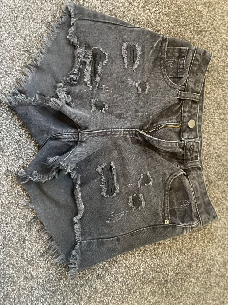 Junkfood black denim shorts