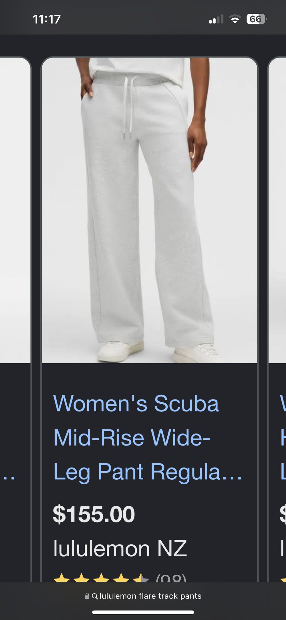 Lululemon Scuba Mid-Rise Grey Wide-Leg Pants