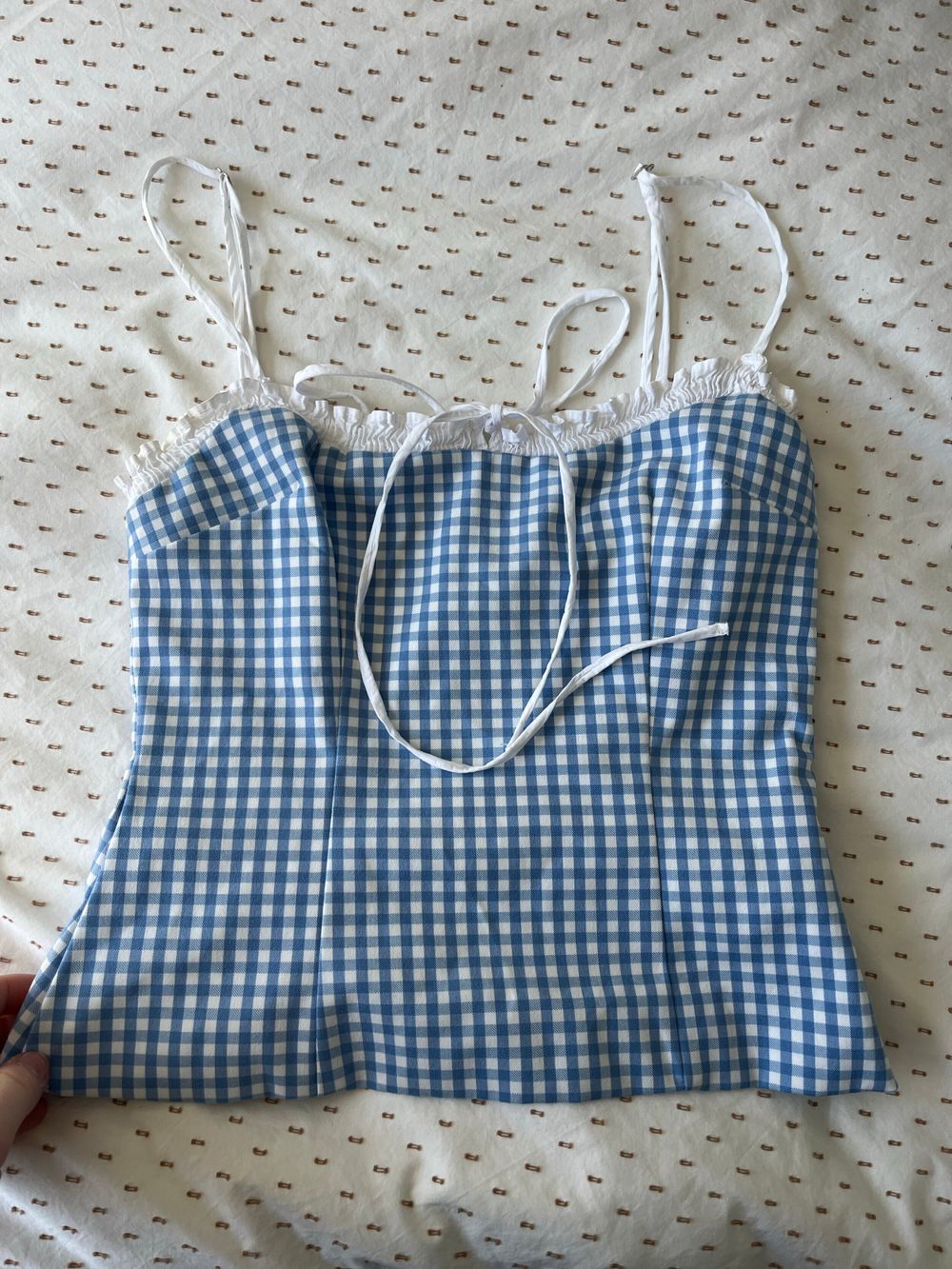 Blue and White Gingham Tank