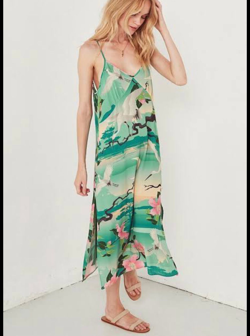 midi dress for women summer Light Blue Midi Summer Dress with Strappy Open Back Light Blue / Large main image 1