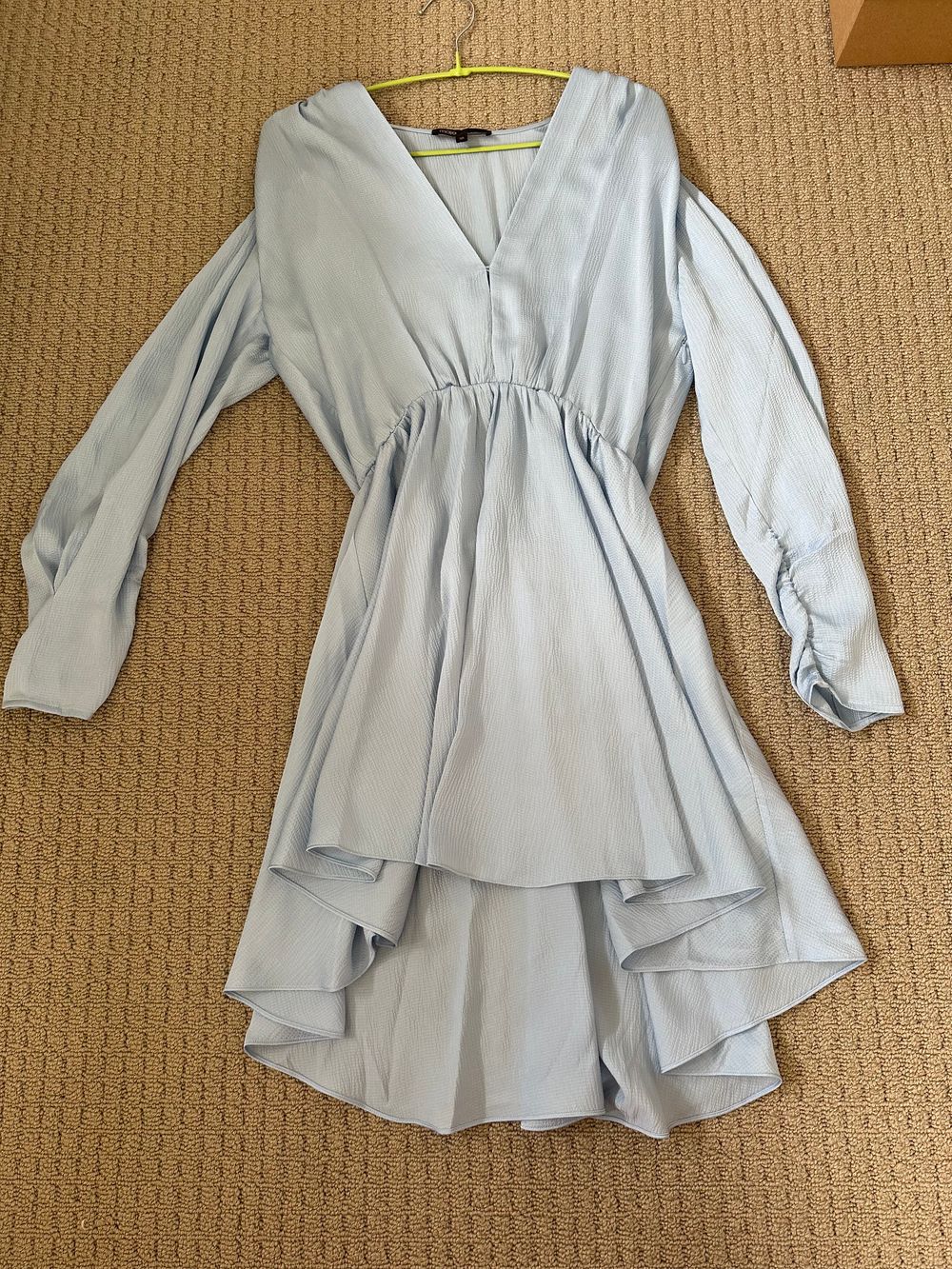 Cinched sky blue dress