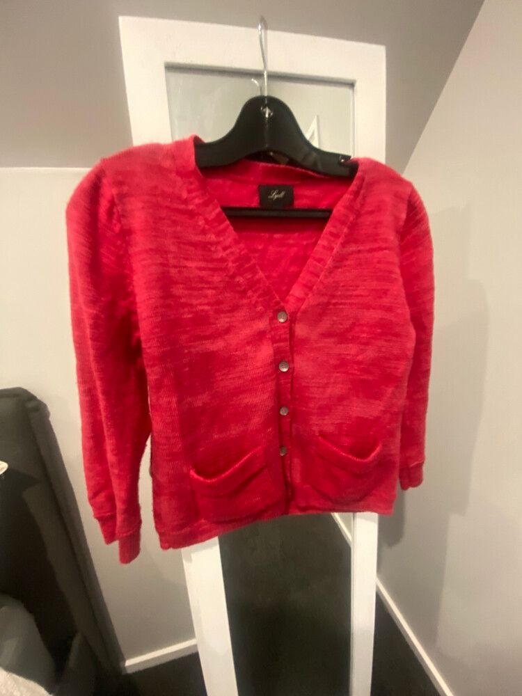Lyell Raspberry wool cardigan