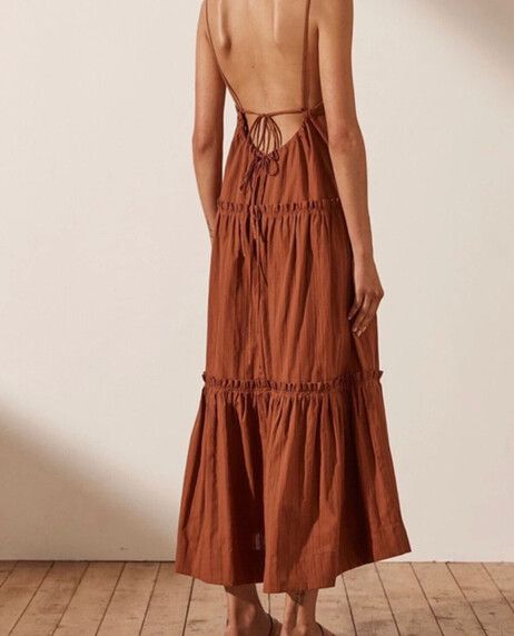 open lace back dress La Lune Ruched Halter Maxi Dress | Lemon | Dresses main image 0