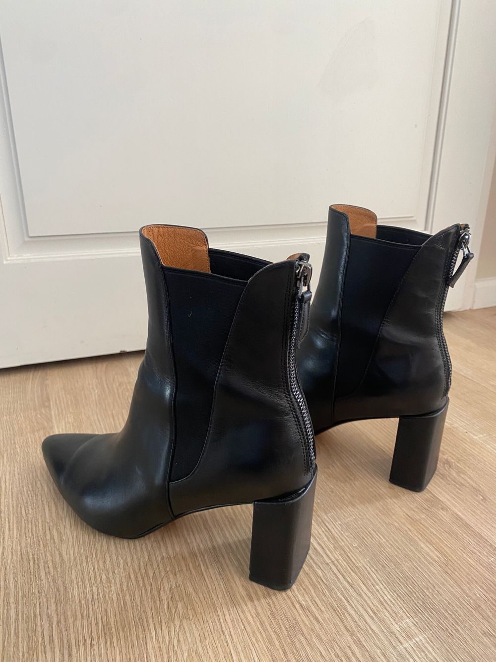 Tamara London ‘Beacon’ black leather heeled boots