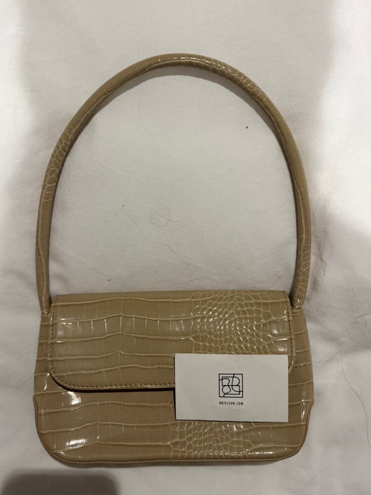 Brie Leon Mini Camille Bag In Biscuit Baby Croc