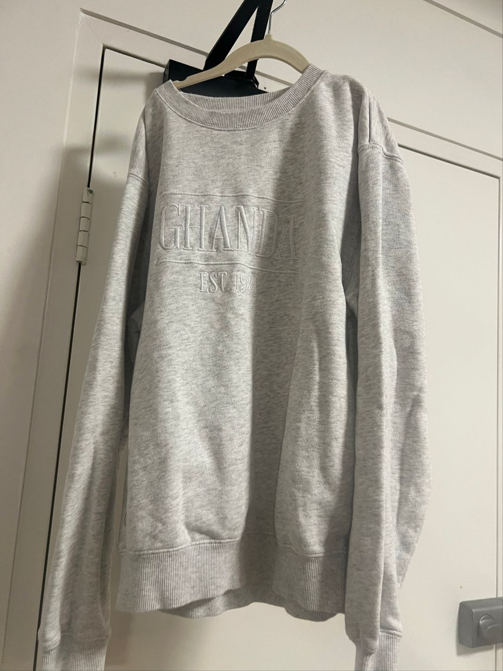Ghanda Grey Embroidered Sweatshirt