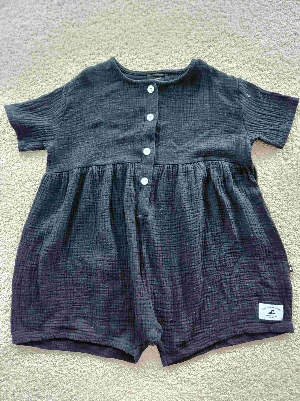 Button-Up Black Playsuit