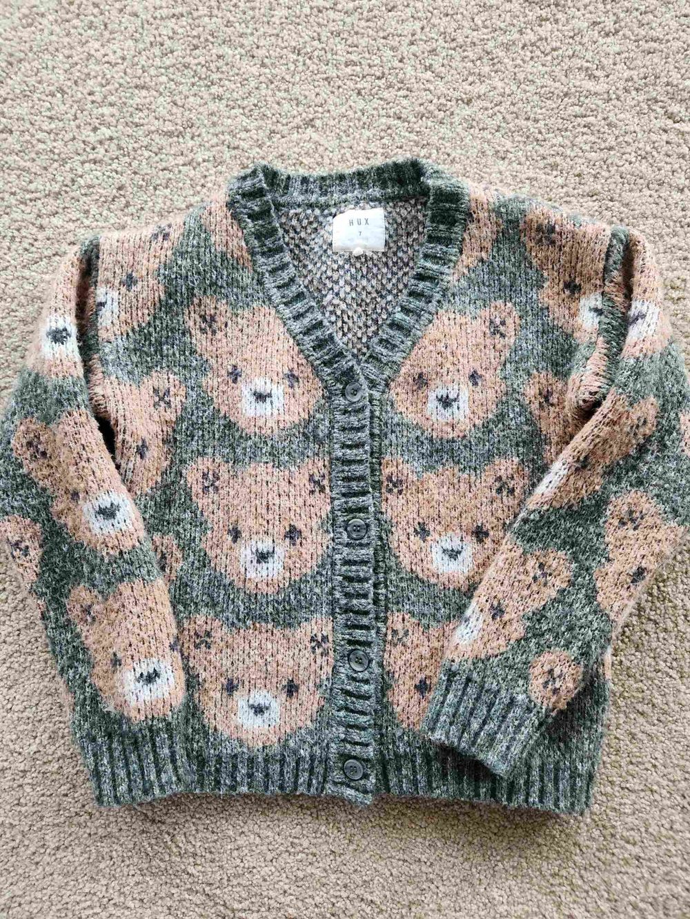 Hux Green Teddy Cardigan