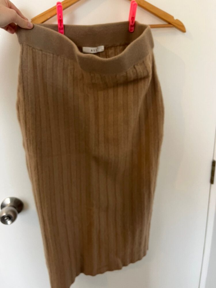 Ribbed Cashmere Blend Skirt