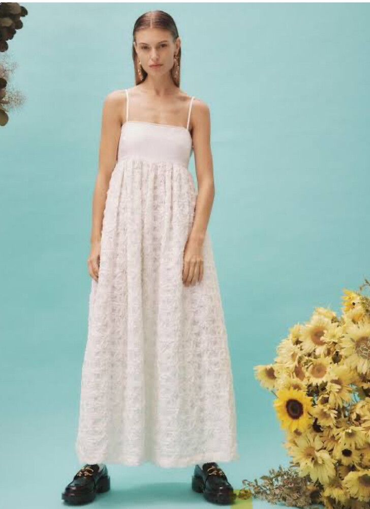 almais - As New Worn Once Alemais Iggy Embroidered Midi Dress In Cream on  Designer Wardrobe