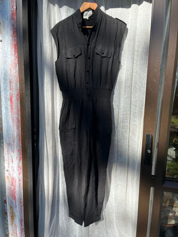 MINERAL Black Linen Jumpsuit