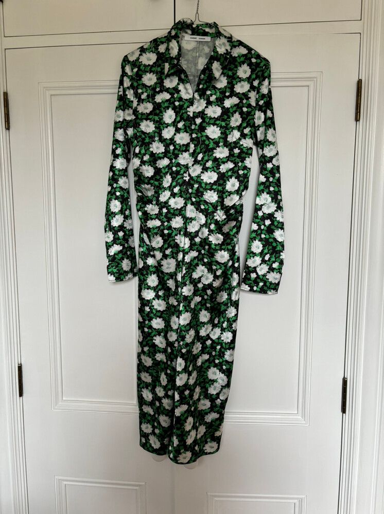 satin green dress mini SAMSOE SAMSOE. Green floral mido dress Ts – Hibuy market main image 0