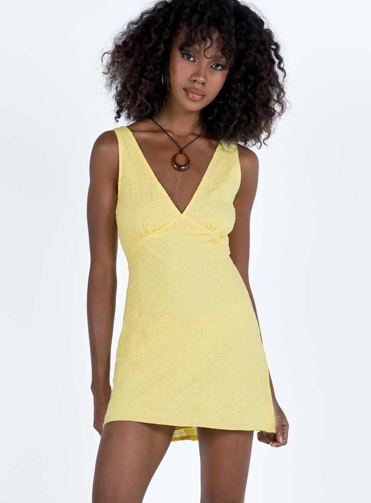 Princess Polly - Yellow Mini Dress on Designer Wardrobe
