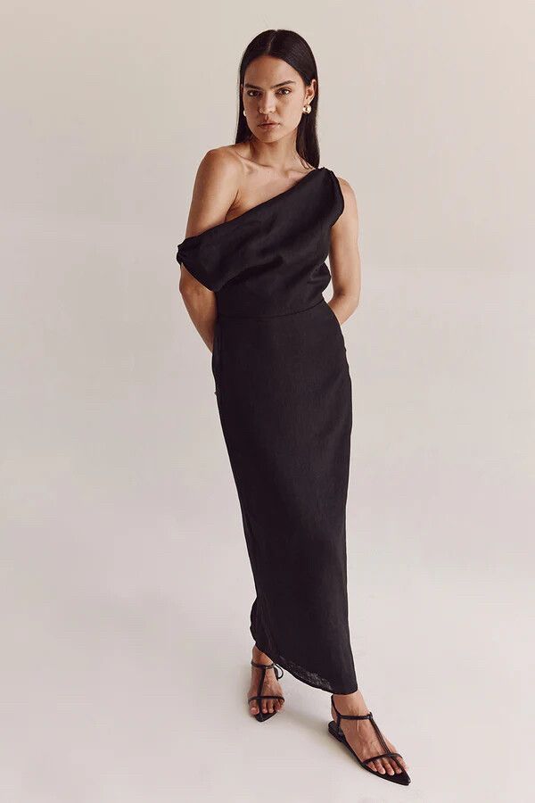 DISSH - Dissh Black Linen Dress on Designer Wardrobe DISSH - Dissh Black Linen Dress on Designer Wardrobe