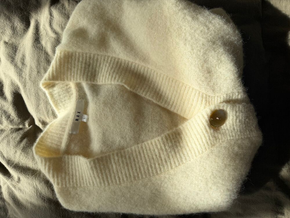 MAX yellow merino Knit Cardigan