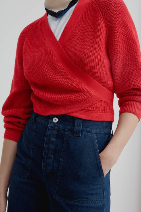 kowtow - Kowtow Composure Cardigan - Red on Designer Wardrobe