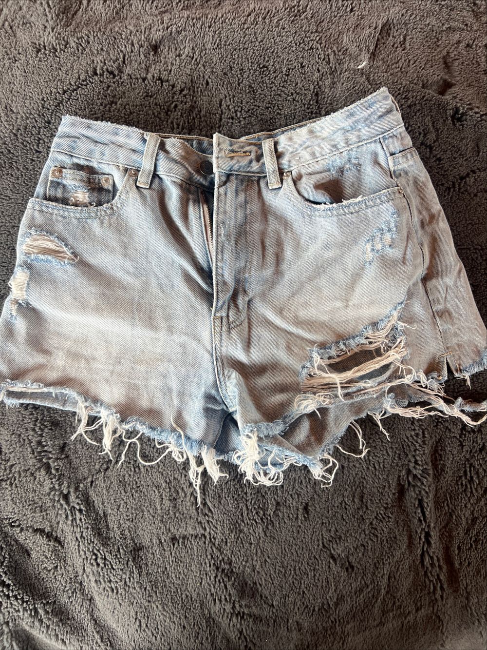 Glassons Blue Distressed Denim Shorts