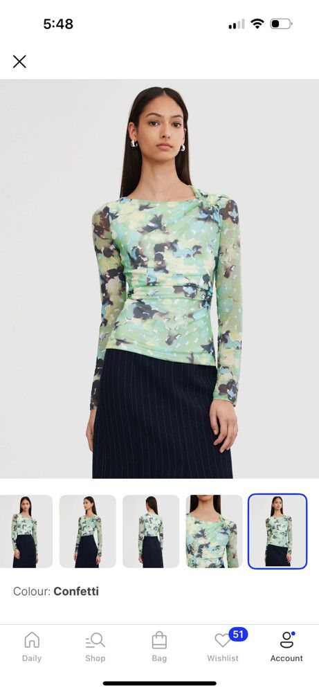 Saria Sheer Long Sleeve Top