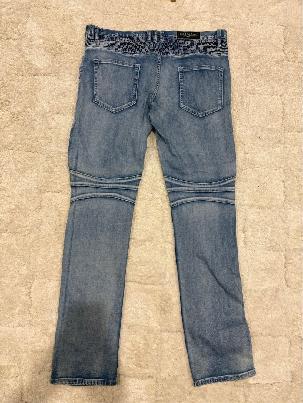 Balmain Blue Biker Jeans