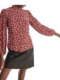 The Kooples Red Floral Long Sleeve Blouse